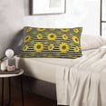 thumbnail image 6 of Zufioo Sunflowers On Black And White Stripes Print Double-sided Plush Pillow Cover,Decorative Pillow Protector without Pillow Core, Suitable for Sofa, Bedroom, Car-14"x20", 6 of 6