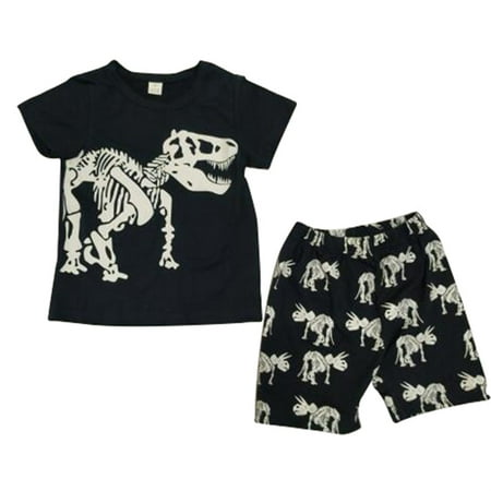 

Toddler Kids Boys Summer Short Sleeve Dinosaur T-Shirts Tops Shorts Outfits Clothes Set 2-7 Years Infant Fashion Dailywear Clothes