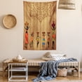 thumbnail image 2 of African Tapestry, Ancient African Girl Images on Vintage Wooden Texture Ethnic Female Fashion Art Concept, Wall Hanging for Bedroom Living Room Dorm Decor, 40W X 60L Inches, Multi, by Ambesonne, 2 of 5