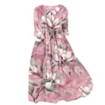thumbnail image 2 of WFJCJPAF 2025 New Product Autumn Dresses for Women Plus Size Sale,Women's Summer Printed Fashion 3/4 Sleeve Turndown Collar Dress - Pink XXXL, 2 of 5