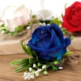 thumbnail image 4 of Minnieouse Elegantes padrinos de boda Rosas de boda Detalle llamativo Ocasiones formales Ramillete de rosas blancas hecho a mano Ropa, zapatos y accesorios Miscelánea blanco, 4 of 6