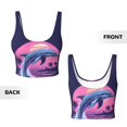 thumbnail image 6 of Sports Bras for Women Workout Tank Tops, Hawaiian Beach Dolphin Running Vest with Removable Cups, 6 of 7