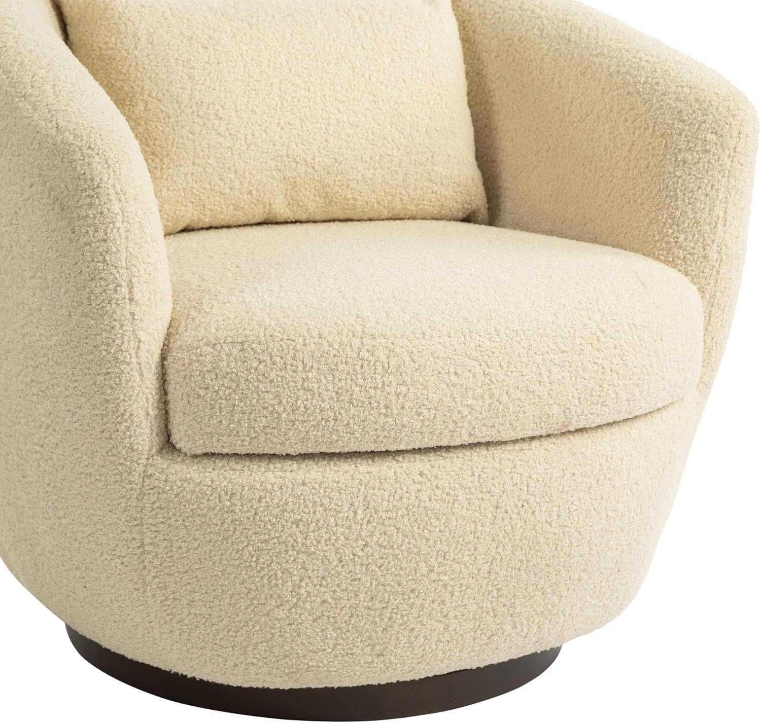 Fauteuil D'appoint Pivotant 360° UIHECTA - Design Tonneau Carré, Rembourré Chenille, 136 Kg Capacité, Assemblage Facile
