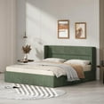 thumbnail image 5 of Zanmintaobo King Lift up Storage Bed with Wingback Headboard,Hydraulic Linen Upholstered,Metal Frame,No Box Spring Needed,Easy Assembly,Turtle, 5 of 5