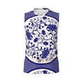 thumbnail image 6 of Lsque Blue And White Porcelain Pattern Print Men's Cotton Blend Sleeveless Muscle Shirts (S-3XL)- Moisture Wicking, Odor Protection, UPF 30+,Medium, 6 of 8