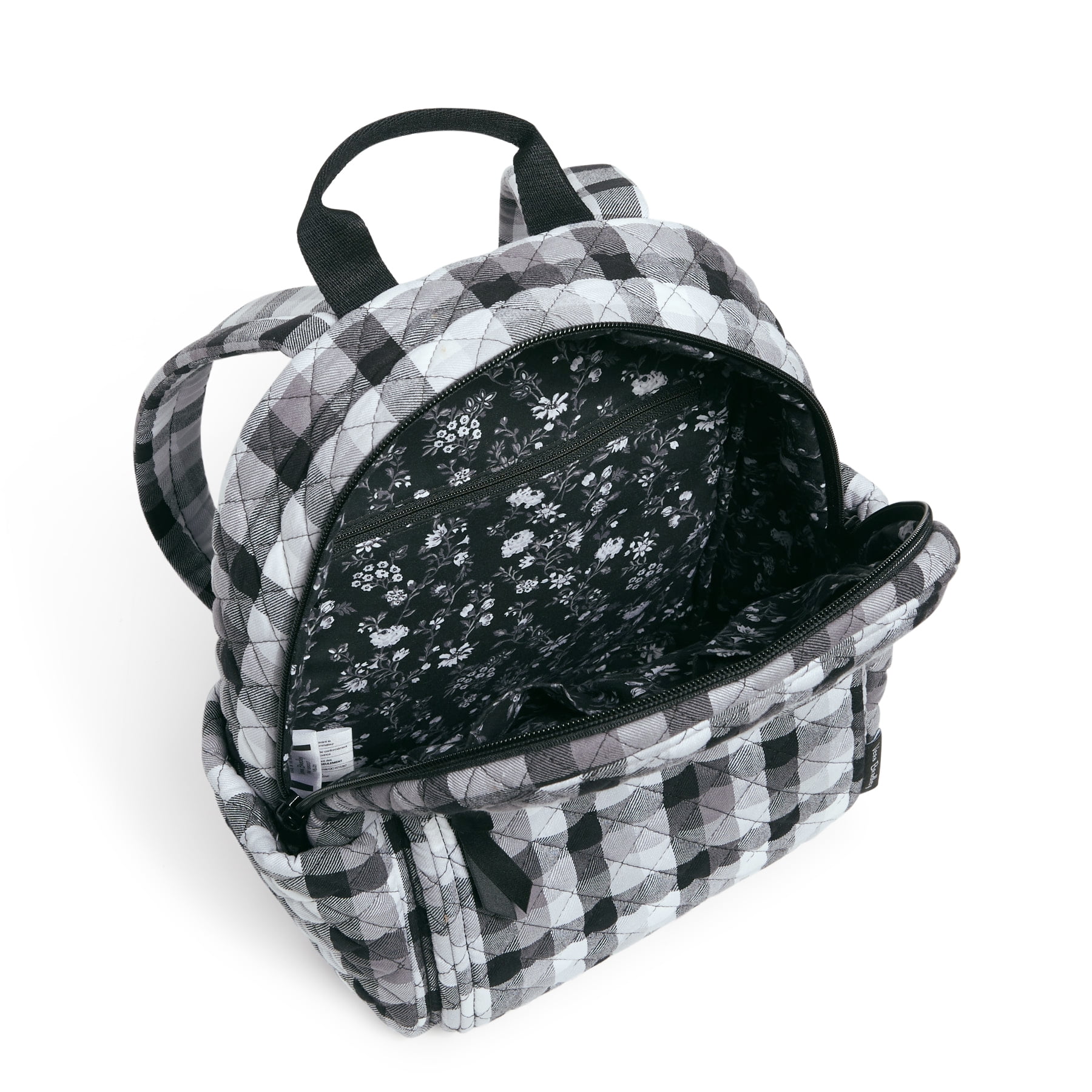Vera Bradley Kingbird Plaid Quilted Compact Backpack Black White Gray White Small kingbird plaid vera bradley backpack, | Mercari main image 4