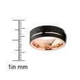 thumbnail image 3 of Metal Masters Mens Tungsten Wedding Band Ring Black Rose Goldtone Hammered Comfort-fit 8mm, 3 of 5