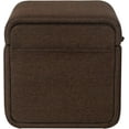 thumbnail image 4 of Homebeez Rectangular Storage Ottoman Cube Footrest with Side Pocket, Coffee Linen Fabric Foot Rest Stool Ottoman with Storage for Living Room Bedroom, 4 of 7