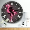 thumbnail image 2 of DesignArt Neon Pink Flamingo and Ballerina Large Wall Clock, 2 of 2