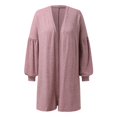 thumbnail image 3 of Vedolay Womens Sweater Long Sleeve Open Front Sweaters Knit Coat with Pockets Pink,2XL, 3 of 4