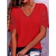 thumbnail image 1 of Ropa de calle de encaje para mujer, camisetas Vintage, camisas elegantes para mujer, Top Y2k, ropa de moda, camisetas informales con cuello en V, 1 of 4