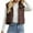 Coffee, variant on Cropped Puffer Vest Womens Stand Collar Zip-Up Padded Vests Sleeveless Warm Puffy Jackets Fall Outfits Pink, 2XL