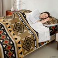 thumbnail image 4 of Manfei Southwestern Aztec Queen Sheets, , Brown Black Queen Sheet Sets, Black Reversible 4pcs1 Flat Sheet + 1 Fitted Sheet + 2 Pillowcases, 4 of 6