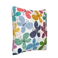 thumbnail image 2 of Bingfone Colorful Butterflies Linen Throw Pillow Covers Cushion Case Pocket Button Vintage Farmhouse Pillowcase For Sofa Couch Bed 18"X18", 2 of 9