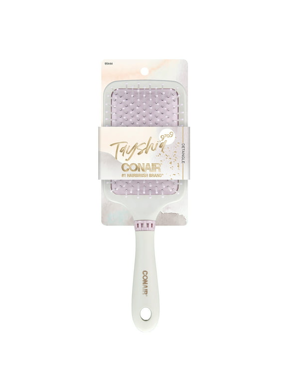 Tayshia by Conair Signature Flexible Cushion Paddle Hairbrush, Gray and Lilac