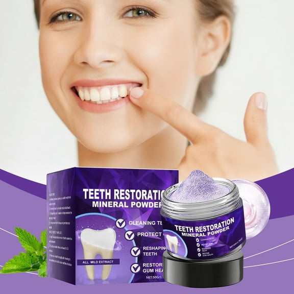 HYLLai Whitening Tooth Powder, Removes Stains & Freshens Breath Safely, 50g