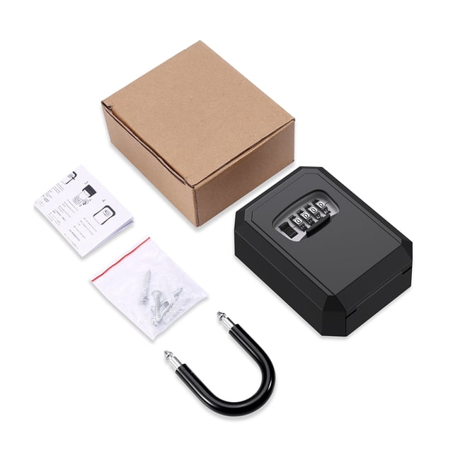 Key Safe Box Outdoor, 4-Digit Combination Waterproof Security Key Storage Lock Box Large Capacity Outdoor Key Safe Box ,Built to Last