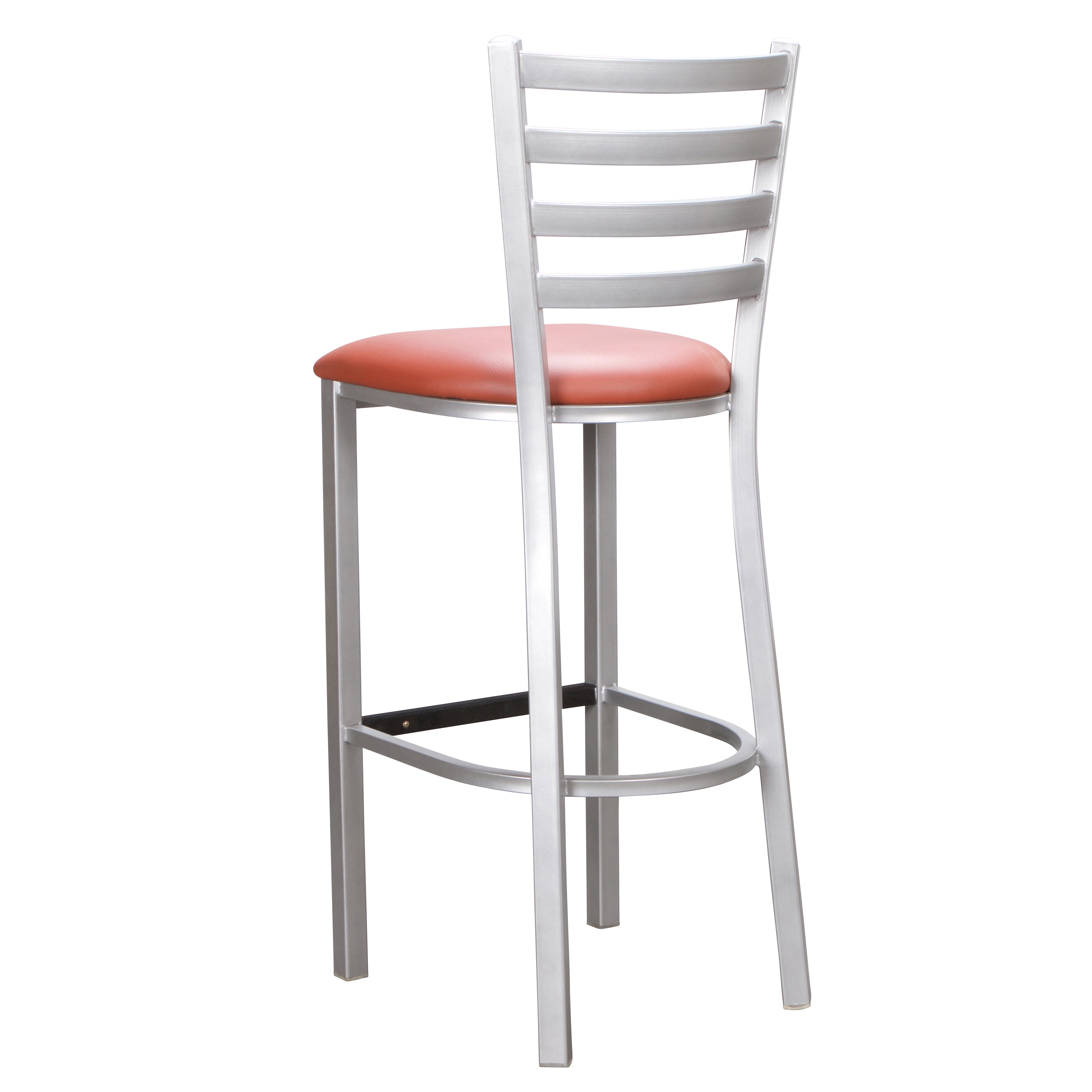 Linon Belmar 30" Indoor Metal Bar Stools, Set of 2, Silver/Rust Faux Leather