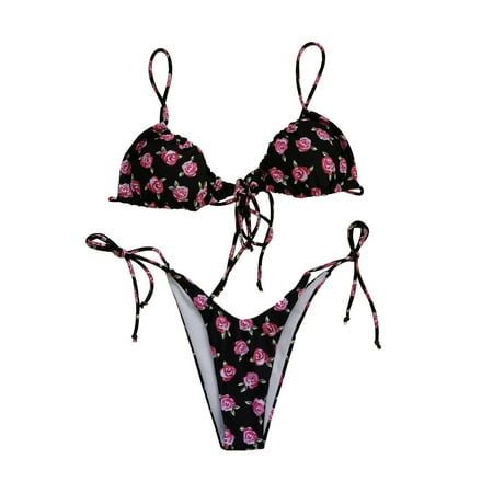 High Waisted Bikini Women s Two Piece High Cut Sets Halter Tie Side Thong Swimsuit String Sexy Triangle Bikini Bikini Sets for Women N