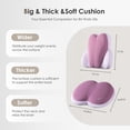 thumbnail image 3 of FLORICH Memory Foam Seat Cushion and Lumbar Support Pillow Set for Car Seat & Office, Relieves Neck, Back & Sciatica Pain, Purple, 3 of 9