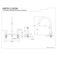 thumbnail image 2 of Kingston Brass Manhattan Double Handle 8" Kitchen Faucet with Non-Metallic Sprayer, 2 of 2
