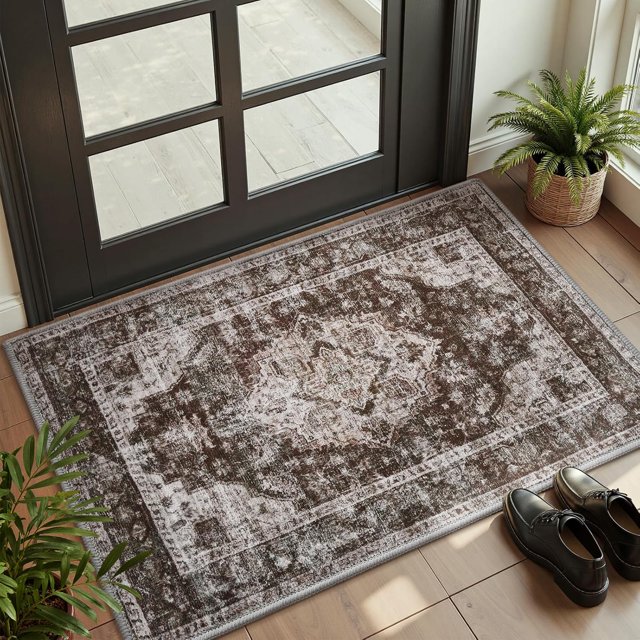 -Runner Rug X Rugs for Living Room- Machine Washable Rug-Soft Living Room Rug-Vintage Non Slip Carpet-Rugs for Bedrooms Dining Office