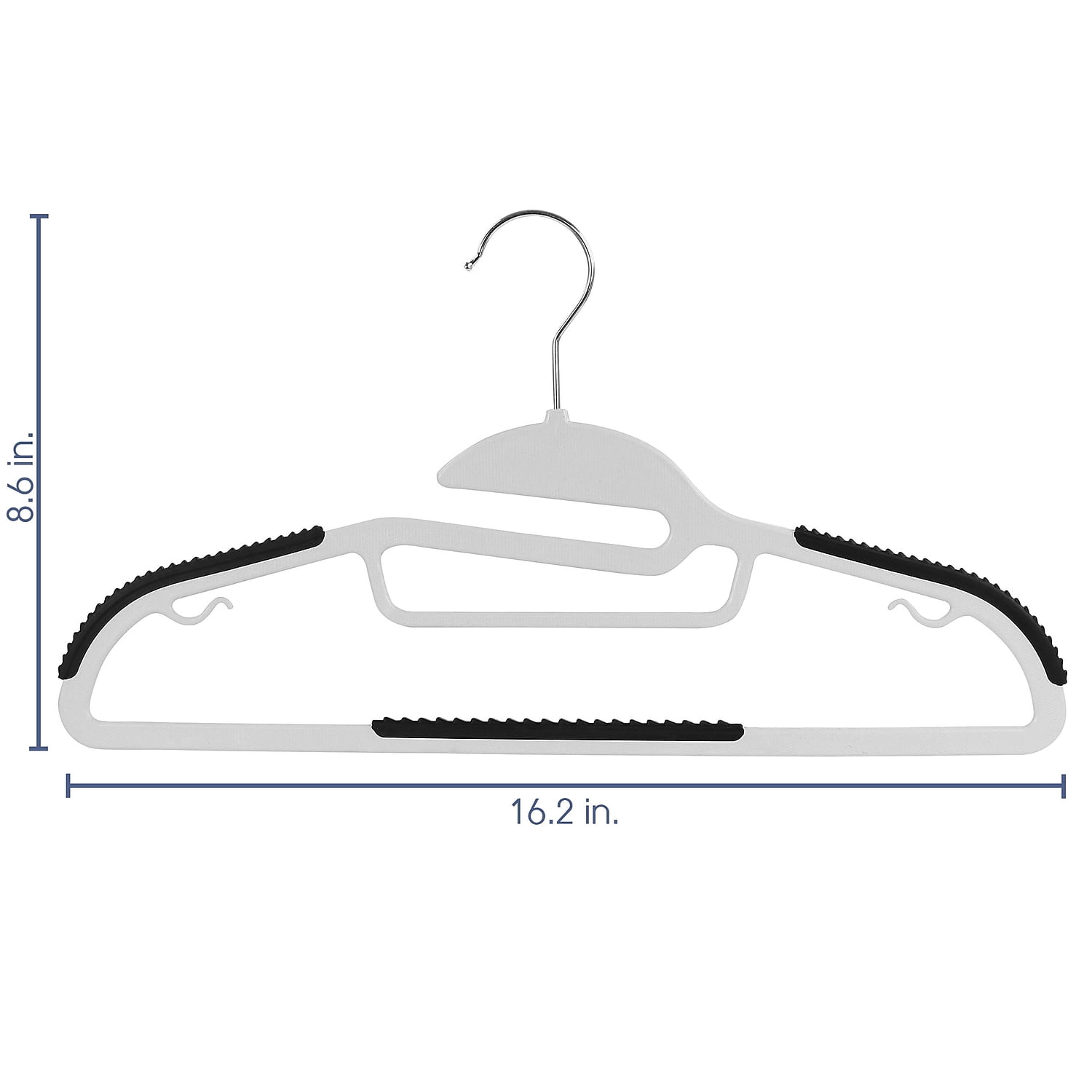Elama Non Slip Velvet Clothing Hangers, 30 Pack, Black