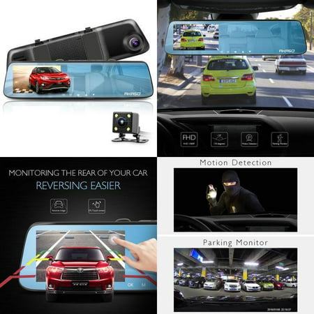 AKASO DL2 Mirror Dash Cam 1080P 5 Inch Touch Screen Dash Camera Front and Rear Dashcam with G-Sensor, Night Vision, Reversing Camera, Parking (Best Reversing Camera Nz)