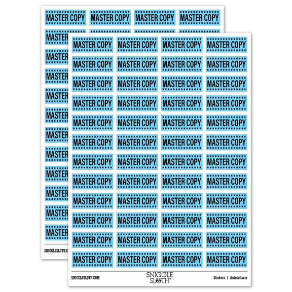 Master Copy Document Sticker Set - Light Blue - Gloss Finish - 1.25" Mini