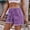 201#Purple, variant on Dwaogom Women's Elastic Waist Printing Drawstring Shorts Womens Leggings Denim Shorts