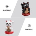 thumbnail image 3 of 2Pcs New Year Cat Adorn Japanese Cat Ornament Resin Craft Room Decoration, 3 of 6