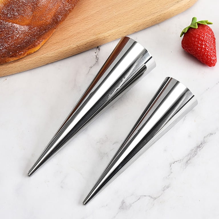 SEHOI 50 Pcs Small Cannoli Tubes Molds - 5 Inch Stainless Steel Non-Stick Shell Forms With Cleaning Brushes