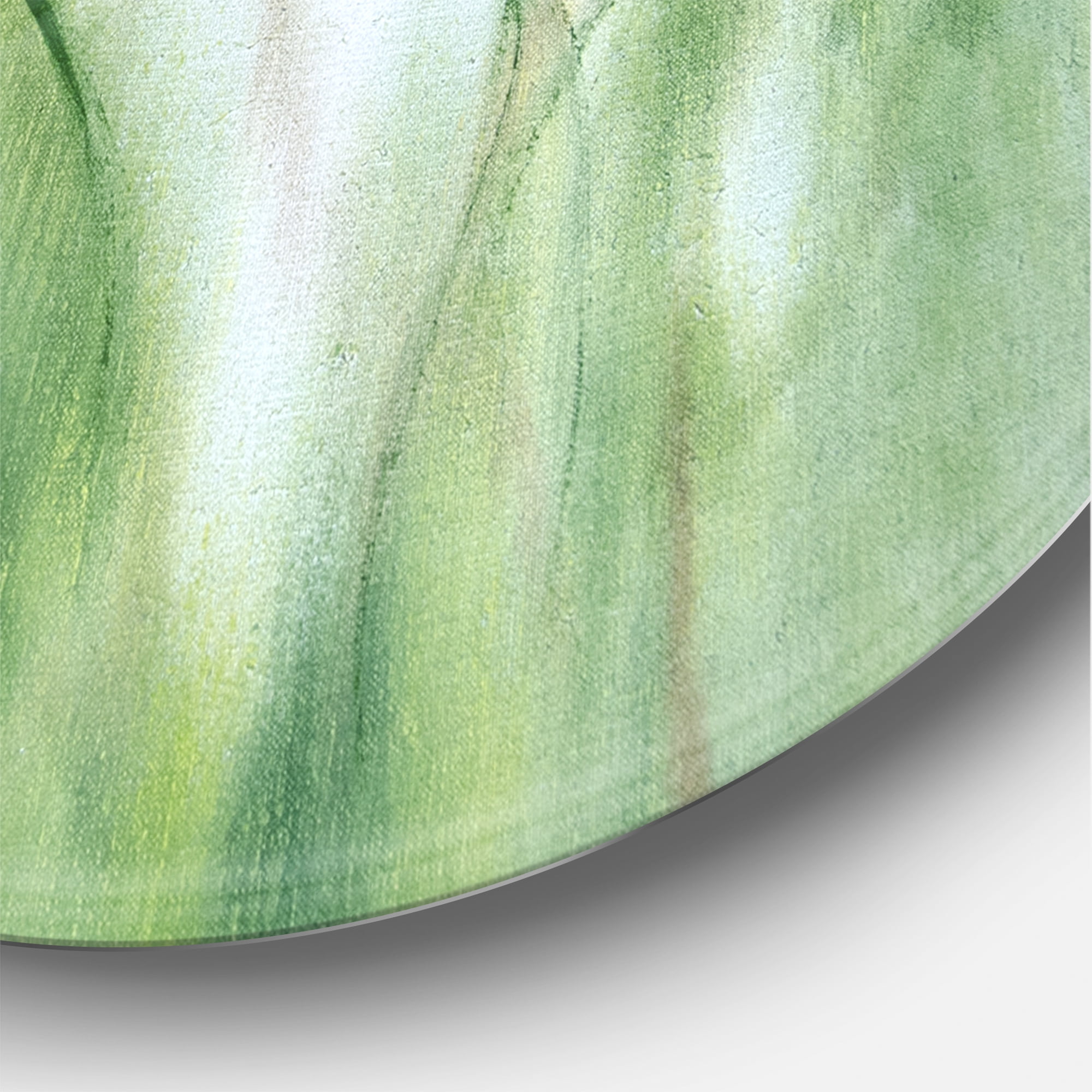 Designart 'Red Blossoming Poppies Over Wild Green I' Traditional Circle Metal Wall Art 29x29 - Disc of 29