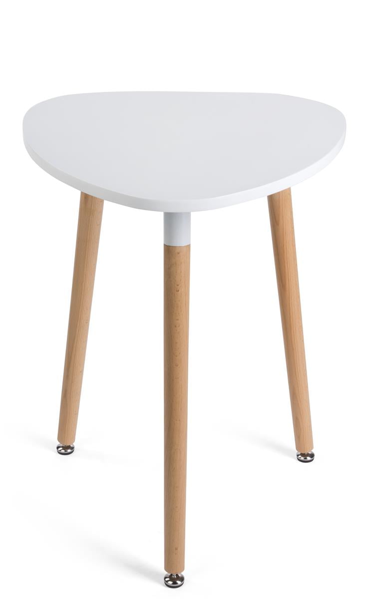 Displays2go Triangular Table with Natural Wooden Legs and Floor ...