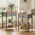 thumbnail image 4 of VECELO 3-Piece Bedroom Set Include Beige Full Size Bed & 2 Brown Nightstand( 1-Drawer), 4 of 12
