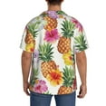 thumbnail image 5 of Vsdgher Hawaiian Pineappl Print Men's Wrinkle Free Untucked Cuban Shirt Business Casual Button Down Shirts Short Sleeve Shirt, 5 of 7