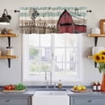 thumbnail image 4 of 2 Panels Windmill Farmhouse Valance for Windows, Vintage Teal Brown Wooden Butterfly Light Filtering Kitchen Curtains, Rod Pocket Window Treatment Curtain Valances for Living Room Bedroom, 54"x18", 4 of 9