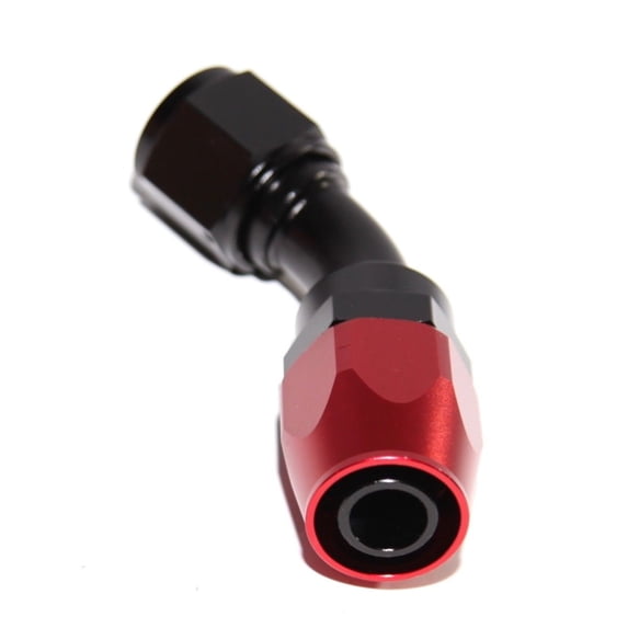 BLACK/RED -10AN AN10 45 Degree Swivel Oil/Fuel/Gas Line Hose End Fitting Adapter