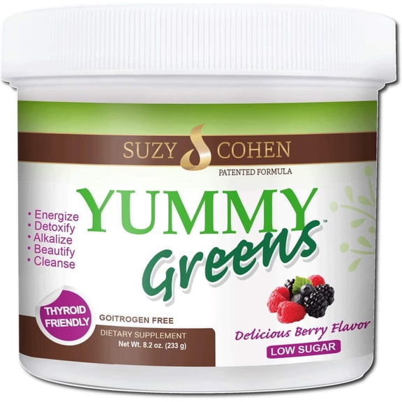 Yummy Greens Drink Mix with Sea Lettuce, Dulse, Acai, Pineapple and Probiotic for Energy, Vitality and Wellness. Gluten Free, Thyroid Friendly and Goitrogen Free