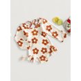 thumbnail image 3 of Bagilaanoe Toddler Baby Girl One-Piece Swimsuit Floral Print Long Sleeve Rashguard Swimwear 3M 6M 12M 18M 24M 3T Kids Ruffle Bathing Suit, 3 of 9