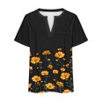 thumbnail image 5 of Été jusqu'à 65 % de Rabais Iumwxz Tunique Tendance Décontractée Grande Taille Ourlet Arrondi Blouses Hauts de Sortie T-Shirts à Imprimé Floral Hauts Manches Courtes Col Rond Tuniques pour Femmes Offres Prime Vacances, 5 of 5