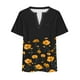 thumbnail image 5 of Camisetas Casuales de las Mujeres Largo Casual Impreso Cuello Redondo Suelto Top, Camiseta de Verano de Manga Corta, 5 of 5