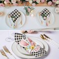 thumbnail image 3 of Easter Cloth Napkins, Spring Rabbits Ears Feet Wildflowers Black Plaid Washable and Reusable Dinner Napkins Set of 6, Table Napkin for Kitchen Party Birthday Wedding Hotel Housewarming 20"x20", 3 of 9