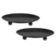 thumbnail image 1 of Soportes decorativos redondos de hierro para platos de vela Uxcell para velas LED, spa y de cera, jardín, paquete de 2, negro, 3.7 pulgadas, 1 of 5