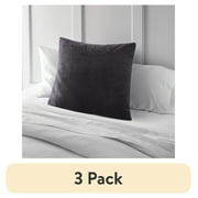 (3 pack) Better Homes and Gardens Chenille Euro Pillow Sham, Black, 26" x 26"