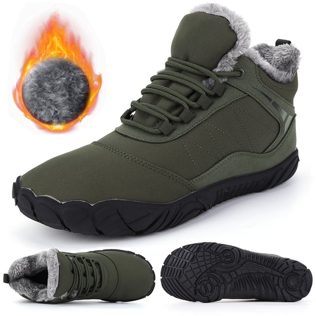 Zapatos Trekking Al Aire Libre Con Punta Ancha Descalzos Botas Nieve Descalzas Felpa Invierno Antideslizantes Impermeables para Hombres Y Mujeres