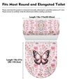 thumbnail image 5 of ZIATUBLE Butterfly Flower Toilet Lid Tank Lid Dust Cover Set of 2 Toilet Tank Lid Covers Elongated Toilet Seat and Tank Lid Cover Set Machine Washable Bathroom Toilet Cover Set, 5 of 7
