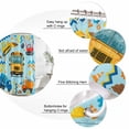 thumbnail image 3 of 72x78 Inch Shower Curtain Blue Yellow Cartoon Truck Bathroom Decor, Waterproof Fabric Bathtub Bath Curtains Decorative Cute Engineering Vehicle Extra Long Shower Curtain Set with Hooks, 3 of 7
