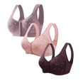 thumbnail image 2 of 3PC Daisy Bras for Women No Underwire Front Closure Comfort Senior Wireless Snap Closing Bra, 2 of 5
