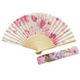 thumbnail image 2 of YAOMOBB Stylish Folding Fan Portable Japanese Style Decorative Bamboo Hollow Out Photo Prop Folding Classical Dance Photo Print, 2 of 7